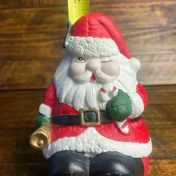 Vintage Ceramic Wind-Up Musical Santa Claus Rotates Winking Santa - Picture 9 of 9